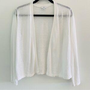 J. Jill Sheer Open-Front Cardigan in White
